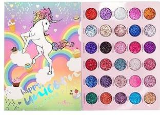 MR. HUDA Party Like a Glittery Unicorn Glitter Eyeshadow Palette- Multicolor 30 Shades. 100 g