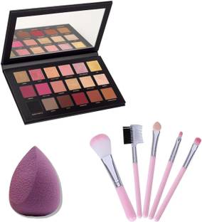 Jumanji Eye shadow Palette (18 shades in 1 kit) with 5 Pc Makeup Brush+1 Pc 6 ml