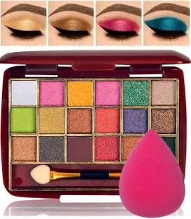 WECHARMERZ 18 Color Mini Eyeshadow Palette With Makeup Blender Shade 01- 18 g