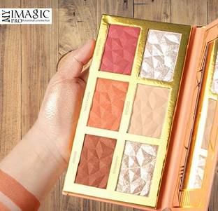 MYIMAGIC PROfessional Cocmetics 6 Color Highlighter ,Blush and Contour Palette 24 g