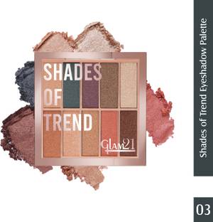 Glam21 Cosmetics Shades Of Trend Eyeshadow Palette - Natural, Warm Rust or Dreamy Glossy Hues 12 g