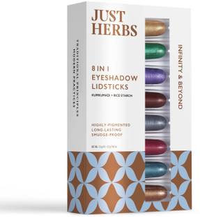 Just Herbs 8 In 1 Herbal Metallic-Shimmer Finish, Long Lasting Eye Shadow Lidsticks 12 g
