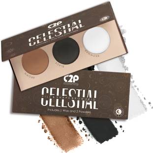 C2P Pro Celestial 3 in 1 Eyebrow Enhancer Palette | Fill, Set & Shape (2 Powder + 1 Wax) 12 g