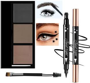 Thristygirl 3 Shades Eyebrow Drawing Enhancer Palette With Stamp Star Eye 7.2 g