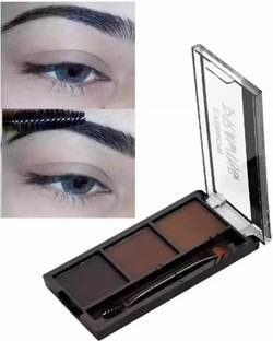 HUZURLU New 3 Shades Eyebrow Palette Waterproof Eyebrow Filler with Brush 6.8 g