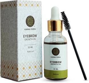 KARMA TERRA Organic Eyebrow Growth & Thickness Oil With 100% Pure Cold Pressed Coconut Oil, Castor Oil, Pure Essential Oil - 30 ml Bottle 30 ml