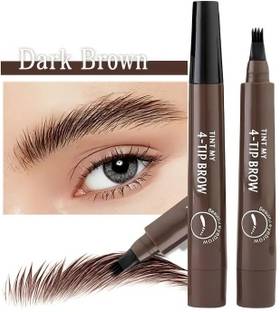 GABBU Eyebrow Liquid Pen Brown ,4 Micro-Fork Tip,Waterproof, Long-Lasting Pen