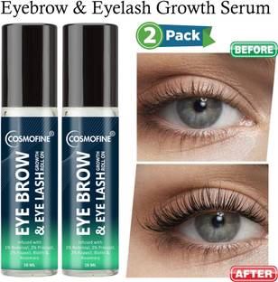 cosmofine Eye Brows & Eye Lash Growth Serum Roll On, Boost Hair Growth (Pack of 2) 20 ml