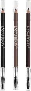 Lakyou Beauty Dual size eyebrow pencil black brown and deep brown set of 3