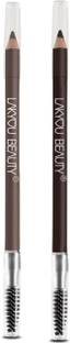 Lakyou Beauty 2-in-1 Eyebrow Pencil Combo with Spoolie Brush – Pack of 2 (Brown Shades)