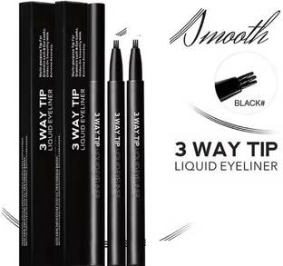 WOONGMI 3 Way Tip Liquid Eyeliner Creative Waterproof Multi Purpose Liner Pen