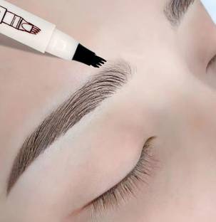 MYEONG Micro-Fork 4 Point Eyebrow Black Liquid Eye Brow Tattoo Tint Pen 1 g
