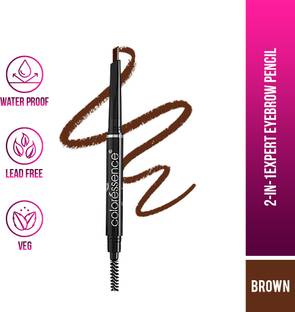COLORESSENCE Expert Eye Brow Pencil 2 in 1 Dual Function Brow Filling Pencil with Spoolie Shaping Brush Eyebrow Styler - 0.25 g (Brown)
