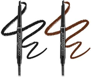 COLORESSENCE EyeBrow Pencil 2 in 1 Dual Function Brow Filling Pencil with Spoolie Brush Combo
