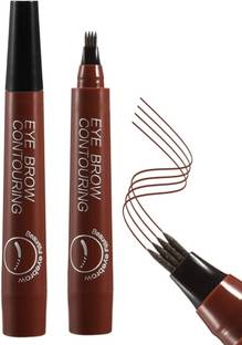 LOVE HUDA Eyebrow Contouring Pen Waterproof Eye brow Pencil 4 Micro Fork Tip Applicator