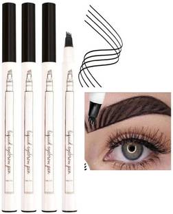 tanvi27 New 4 Fork Tip Eyebrow Pencil Waterproof Liquid Brow Pencil Set of 3