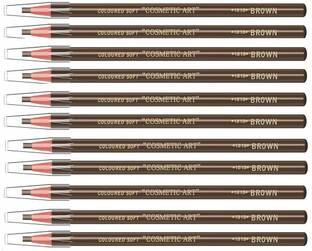 HUDAQUEEN Set of 12 Brown Eyebrow Pencil Sleek Brow Design 1818