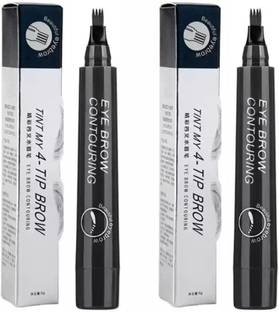 eyurva 2 pcs. eyebrow pen combo natural black | eyebrow contouring pen waterproof