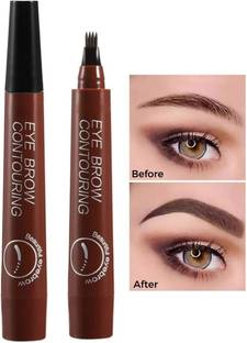 LOVE HUDA Eye brow Contouring Pen Waterproof Eyebrow Pencil 4 Micro Fork Tip Applicator