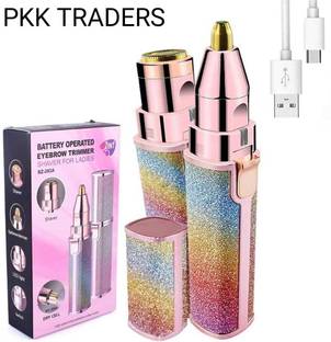 PKK TRADERS 2 in 1 USB Eyebrow Trimmer Rechargble Machine, Face, Nose Hair Removal Strips