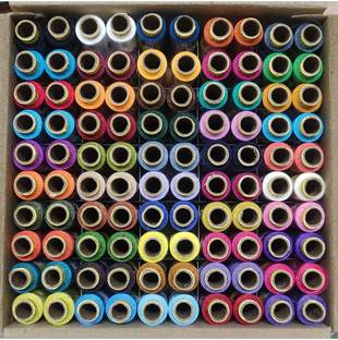 DEUTZIA Embroidery Thread Box Set for Sewing Machine Sewing Thread Reel Box Multicolour Eyebrow Thread