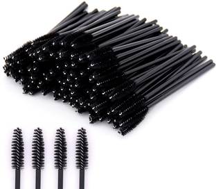 HASTHIP 50 Pcs Eyelash Brush Disposable Mascara Wands Black Eyelash Brushes for Eyelash Extension Eyebrow Applicator Cosmetic Makeup Brush Tool Kits