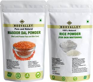 Moovalley MASOOR DAL POWDER & RICE POWDER FOR SKIN ( 100 GM EACH )