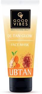 GOOD VIBES Ubtan De-Tan Glow Face Mask | Skin Brightening, Exfoliating, Glow-Boosting