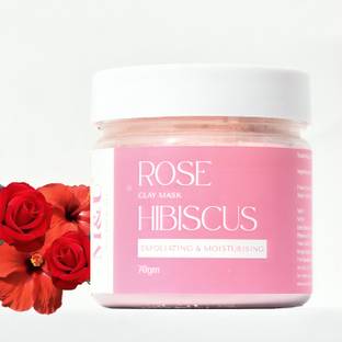 एम एंड यू Rose Hibiscus Moisturizing Clay Mask For Instant Pink Glow & Bright Look