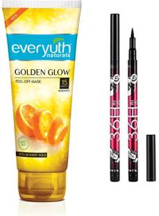 Everyuth Naturals Glow Peel-off Mask With 36H Eyeliner Waterproof