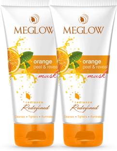meglow Orange Peel & Rose Water Face Mask for Dull & Tired Skin Brightens & Removes Tan