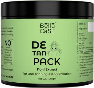 BellaCast Noni Extract De Tan Pack |Anti Tanning & Pollution For Oily, Dry, Sensitive Skin