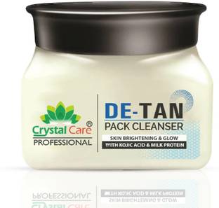 Crystal Care De-Tan Pack Cleanser with Kojic Acid and Milk for Radiant Skin