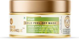 khadi ORGANIQUE Gold Peel Off Mask for Lightening Brightening & Glowing Skin with Vitamin A B C