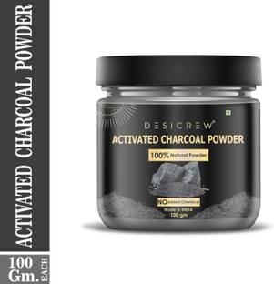 Desi Crew 100% Natural Activated Charcoal Powder For Natural Deep Cleansing, Exfollating & Detoxifying ,Whitening & Brighting Face 100 GM