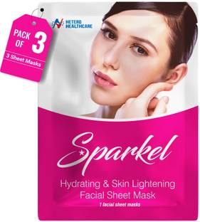 Sparkel Hydrating - Skin Lightening Face Sheet Mask - Pack of 3