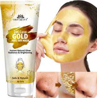 INTIMIFY Gold Peel Off Face Mask, Removes Acne, Blackheads For Women & Men