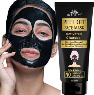 INTIMIFY Advanced Charcoal Peel Off Mask | Cleans Pores, Removes Blackheads & Tanning