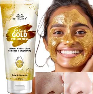 INTIMIFY Gold Peel Off Mask For Glowing Skin, Blackhead Removal, Reduces Fine Lines
