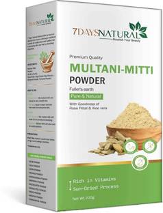 7days natural 100% Pure Multani Mitti Powder | For Skin Glow and Hair Care