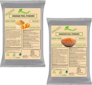 Activeland Orange Peel Powder and Masoor Dal (Red Lentils) FacePack Powder For Face & Skin
