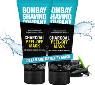 BOMBAY SHAVING COMPANY Charcoal Peel off Face Mask | Face Pack for DeTan & Blackhead Removal 100g x 2