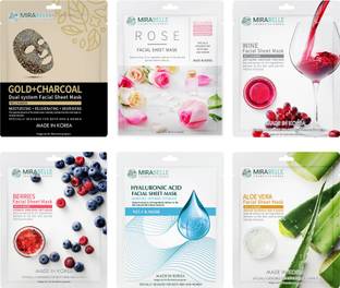 MIRABELLE COSMETICS KOREA Dry Skin Facial Sheet Mask (Pack of 6)