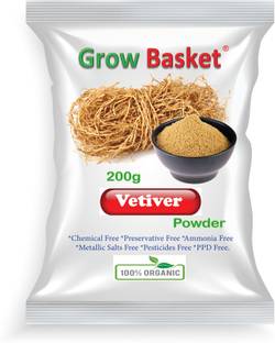 Grow Basket Lavancha Vetiver/Khus Root Powder Vala Kas Ramacham Vetiveria zizanioides Powder