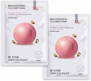 O3+ FACIALIST BRIGHTENING FACE SHEET MASK WITH GLYCOLIC 2 Pcs