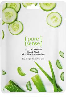 PureSense Nourishing Sheet Mask with Aloe Vera & Cucumber For Hydrated & Glowing Skin