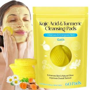 GatiH Turmeric Kojic Acid Pads, Helps Balance Skin Oil And Water, Gentle - 60 Count