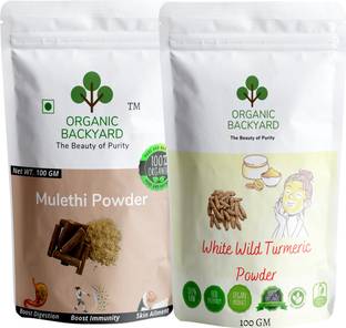 Organic Backyard 100% Natural Mulethi and white wild turmeric powder