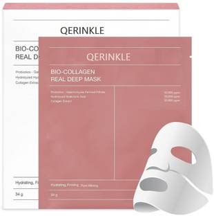 QERINKLE Bio-Collagen Overnight Korean Glass Skin Hydrogel Face Mask for Deep Hydration