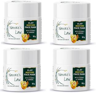 Nature's Law Vitamin C Brightening Clay Face Mask Pack of 4